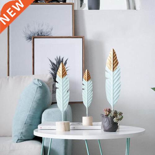 Modern Feather Wooden Decorations Table Fairy Garden Miniatu