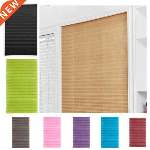 Self-hesive Pleated Blinds Half Blackout Window Curtains F