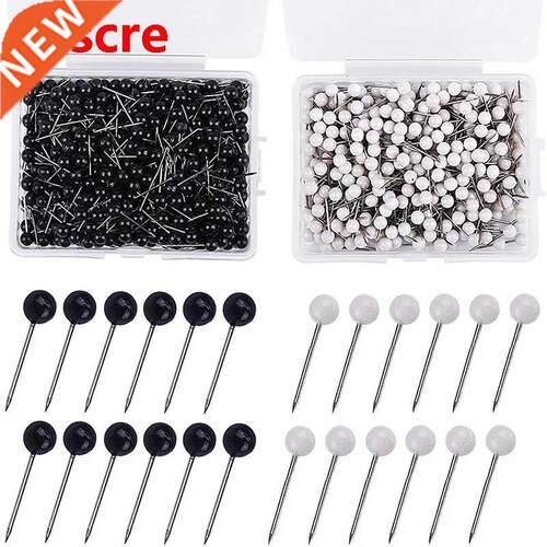 1000 PCS Map Tacks Push Pins with Storage Box Round Head Ste