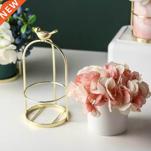 Plant Flower Planter Ceramic w/Gold Bird Handle Home Garden