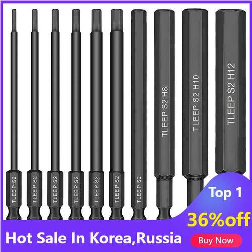 10pcs Hex Head Allen Wrench Drill Bits Set 100mm SAE Metric