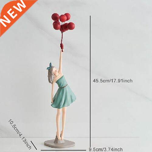 New Nordic Resin Balloon Girl Sculpture Ornaments Living