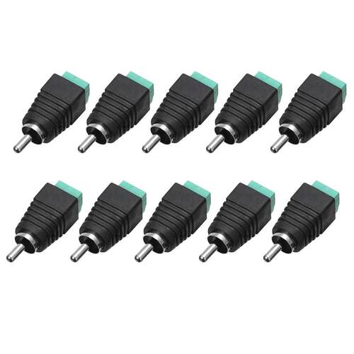 10Pcs Phono Speaker Wire Cable to Audio male RCA Connector