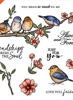 MangoCraft Spring Birds Metal Cutting Dies Clear Stamp  S