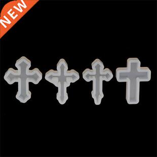 4 Pieces Cross Shape Silicone Pendant DIY Molds for Resin