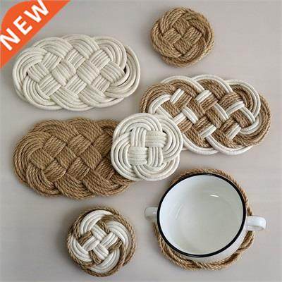 Woven Placemat Cotton Rope Coaster Handme Cup P