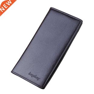 Men's Leather Wallet Long Ultra-thin Leather Coin Purse Pu R