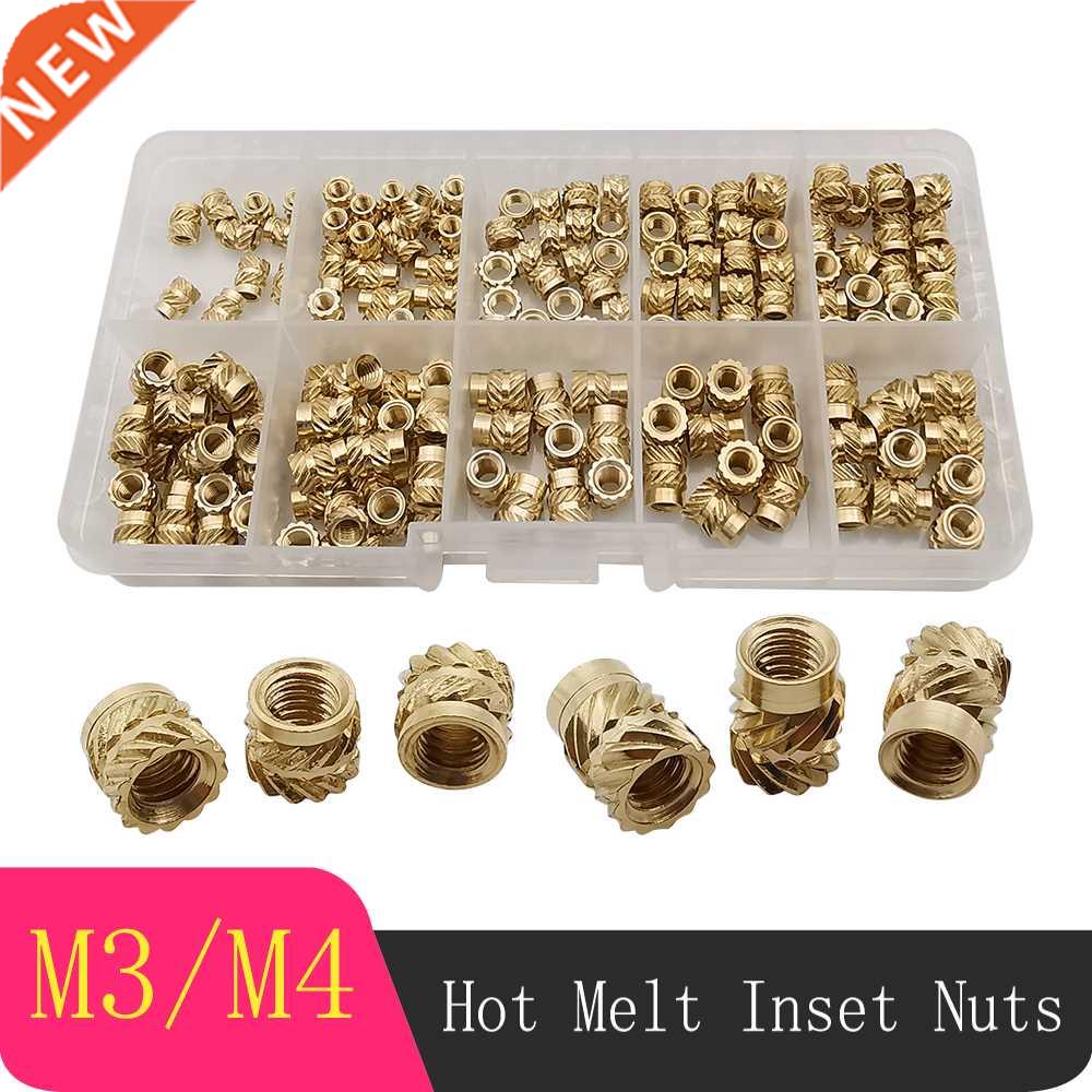 170Pcs/Box M3 M4 Brass Hot Melt Inset Nuts Assortment Kits T