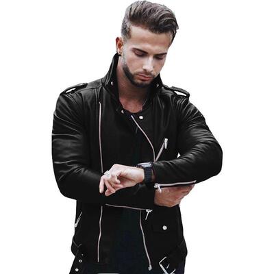 Fashion Leather Jackets Men PU Leather Coat Men Autumn Winte