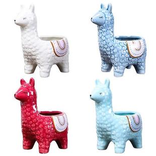Modern Alpaca Flower Pots Whimsical Resin Plant Pots Living