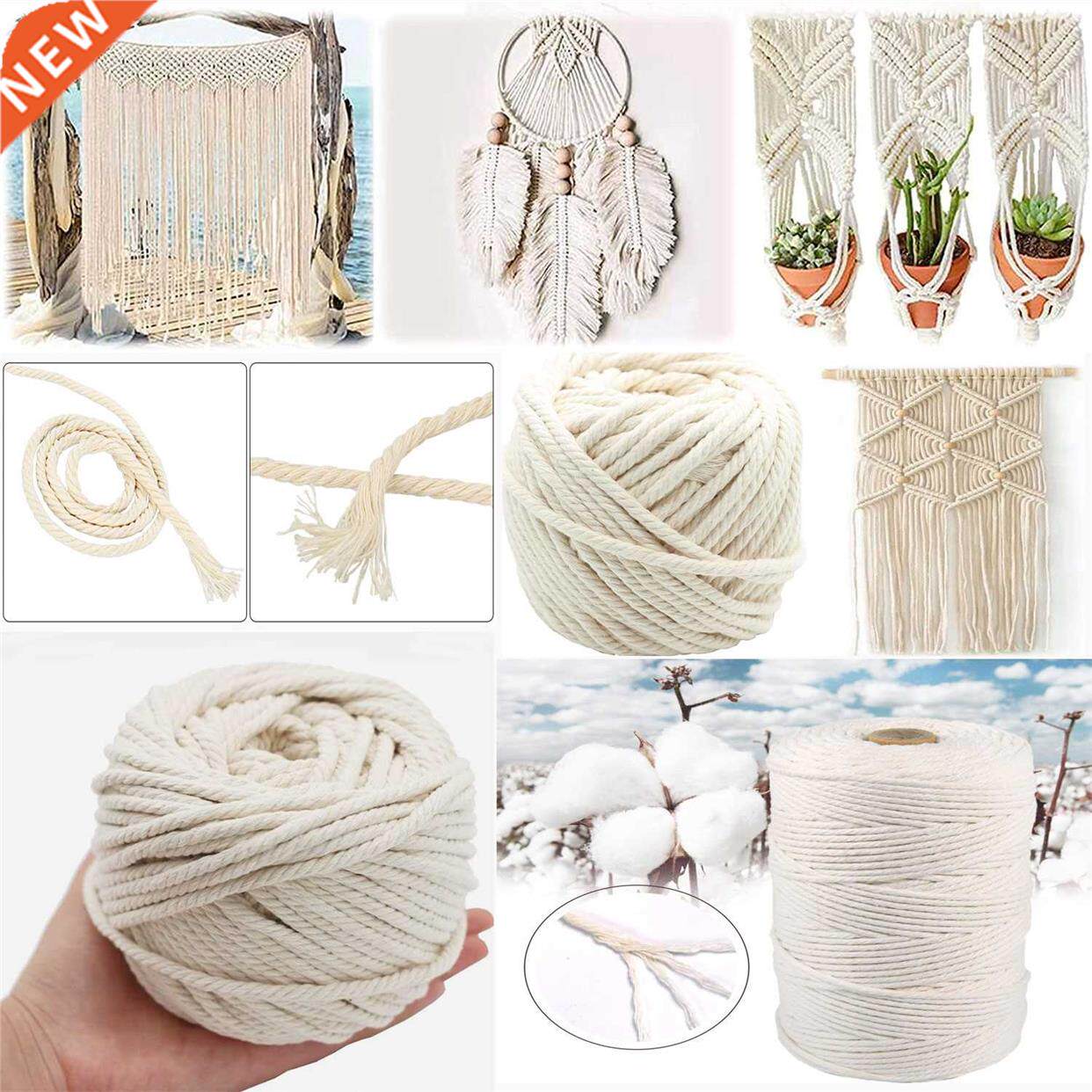 2-M Macrame Cotton Cord Thread Rope Craft for Wall Handma