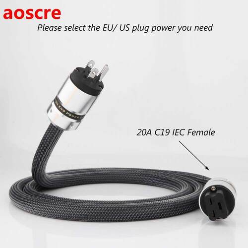 Preffair HI-End HIFI C19 Power Cable Silver Plated Power Cor