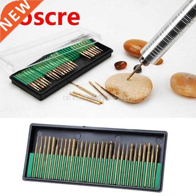 30Pcs 3mm Titanium Coated Diamond Burs Bit Set Dremel Assort