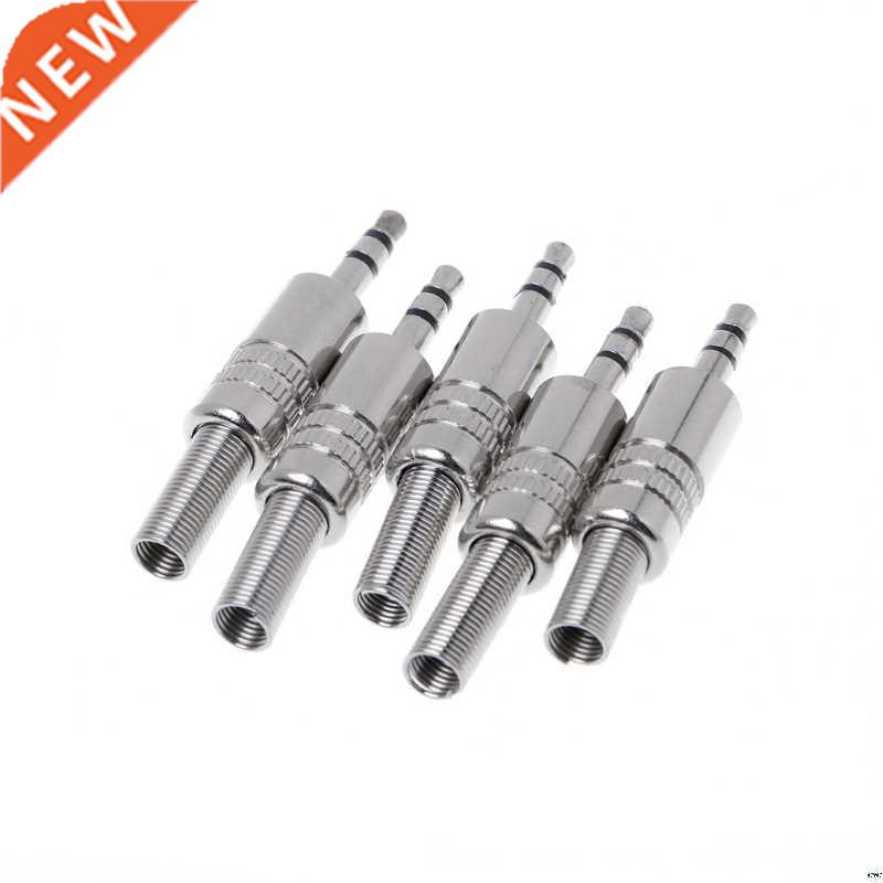 3.5mm 5 pcs 3-Pole Stereo Metal Plug Connector 3.5 Plug &