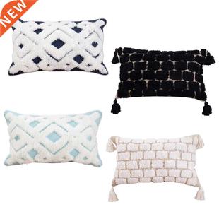 Boho Oblong Throw Pillow Covers Lumbar Pillow Case for Sofa