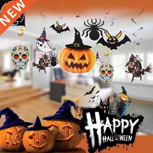 holiday decorations Halloween pendant roll silk pendant bar