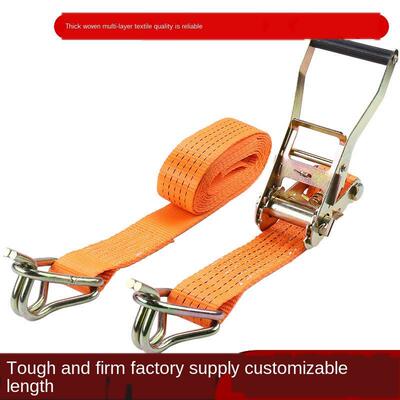 2pcs Lorry Lashing Polyester Ratchet Belt Weaving Durable We