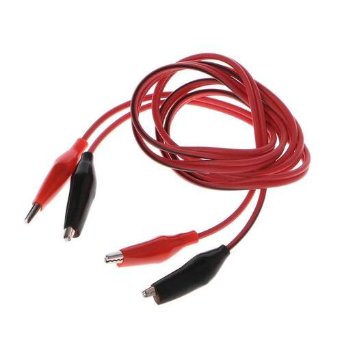 Dual Red & Black Test Leads with Crocodile Clips Alligat