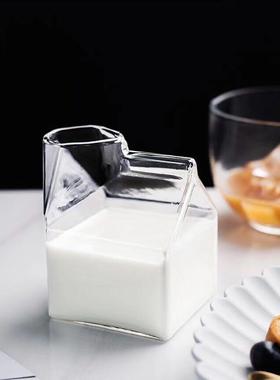 factory direct sale 350ml square milk glass milk box glass m