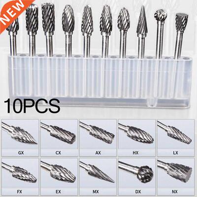 10PCS Tungsten Carbide Burrs Set mm Shank Solid Carbide Bur
