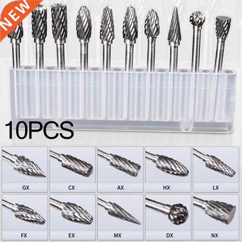 10PCS Tungsten Carbide Burrs Set mm Shank Solid Carbide Bur