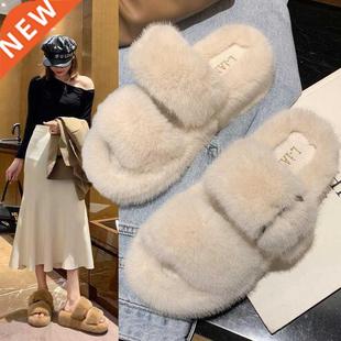 slippers female winter plush slipper shoes 秋冬女毛绒拖鞋新