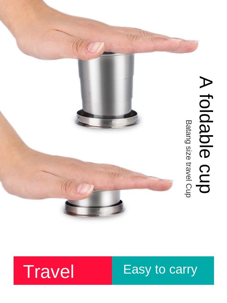 Folding Bottle 304 Stainless Steel Retractable Cup Outdoor