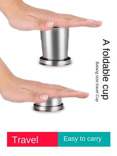 Folding Bottle 304 Stainless Steel Retractable Cup Outdoor