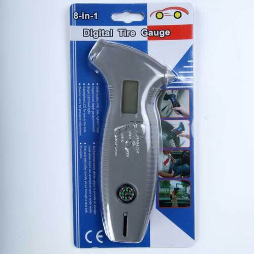 8in1 Digital LCD Car Tire Gauge Meter Portable Car Tire Trea