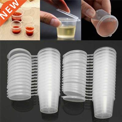 30Pcs 25ml Disposable Plastic Takeaway Sauce Cup Containers