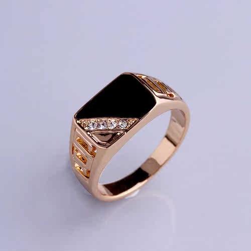 Fashion Male Jewelry Classic Gold Color Rhinestone Wedding R