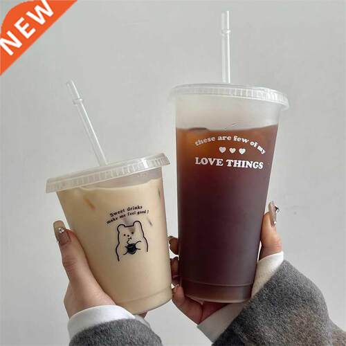 Cute Water Bottle For Coffee Juice Milk Tea Kawaii Plastic C