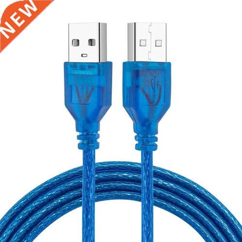 Double Head USB Male To Male Connection Cable Transparent Bl