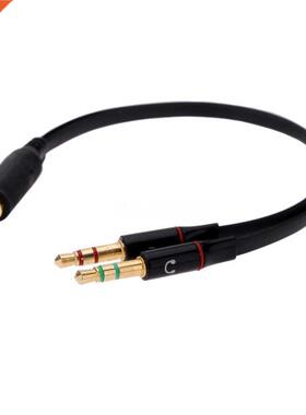 3.5mm Y Splitter Jack 2 Erkek 1 Kadın Kulaklık Mic Ses Adapt