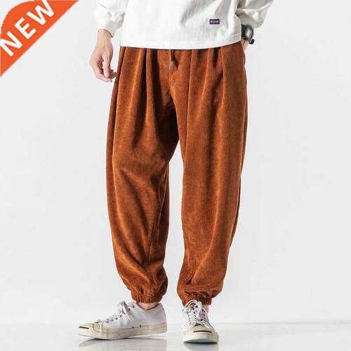 New Corduroy Men's Harem Pants Fashion Men Jogging Sweatpant