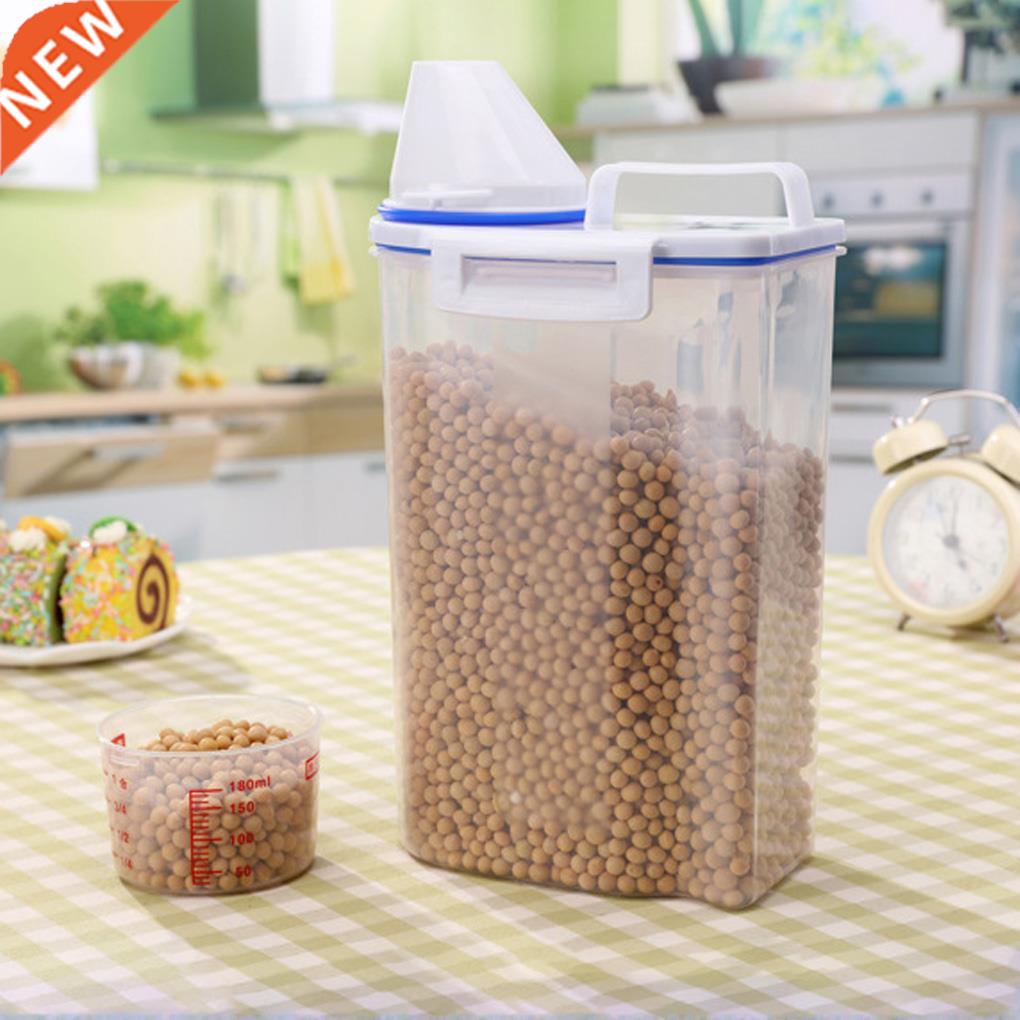 2 Pcs Rice Container Cereal Grain Storage Box with Cap 2kg
