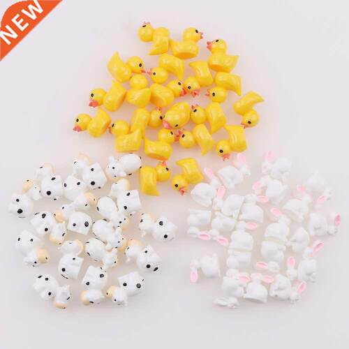 Mini 50pc AnimalResin Duck Rabbit Cows Flat Back DIY Miniat