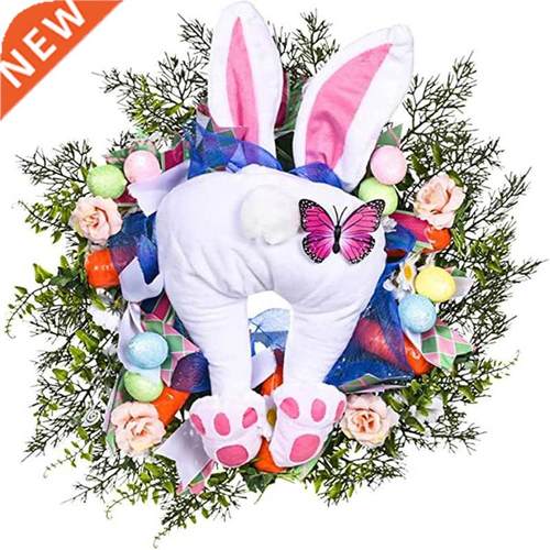 Easter Wreaths Door Decoration 2022 Bunny Rabbit Garland