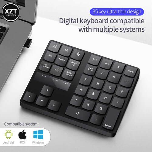 US 2.4g Wireless Keyoard 35 keys/uttons Multimedia Mute Q