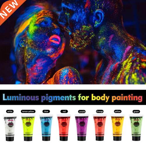 8 Colors 10ml/pc Face Body Art Paint UV Glow Fluorescent Glo