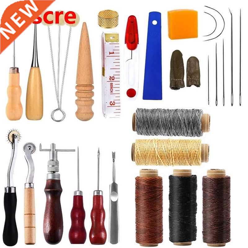 34Pcs Leather Working Tools And Supplies With Leather Thread