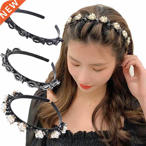 Double Layer Bands Clip Hairbands Fashion Plastic Braided He
