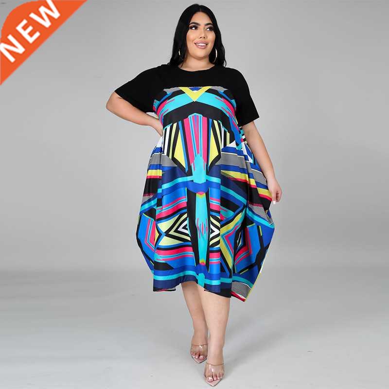 XL-5XL plus-size African fashion print dresses大码非洲连衣裙