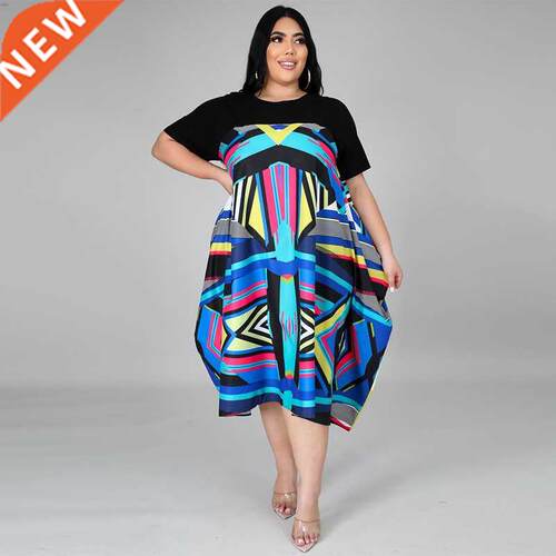 XL-5XL plus-size African fashion print dresses大码非洲连衣裙