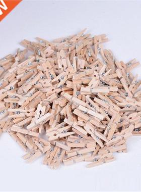 100 Pcs Mini Wooden Clothes Photo Paper Peg Clothespin Laund