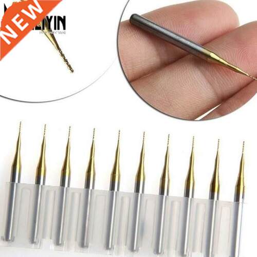 10Pcs/Set Titanium Coat Carbide 3.175x0.5mm End Mill Engravi