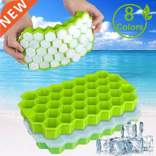 Honeycob Ice Cube Trays with Reovable Lids Silica Gel Ice