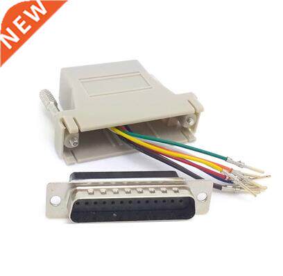 RJ45 Female to RS232 DB25 Male Parallel Port Converter Adapt