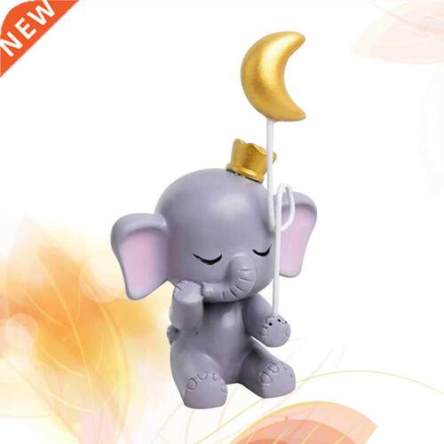 1PC Resin Ornament Elephant Moon Statue Ornaments Resin