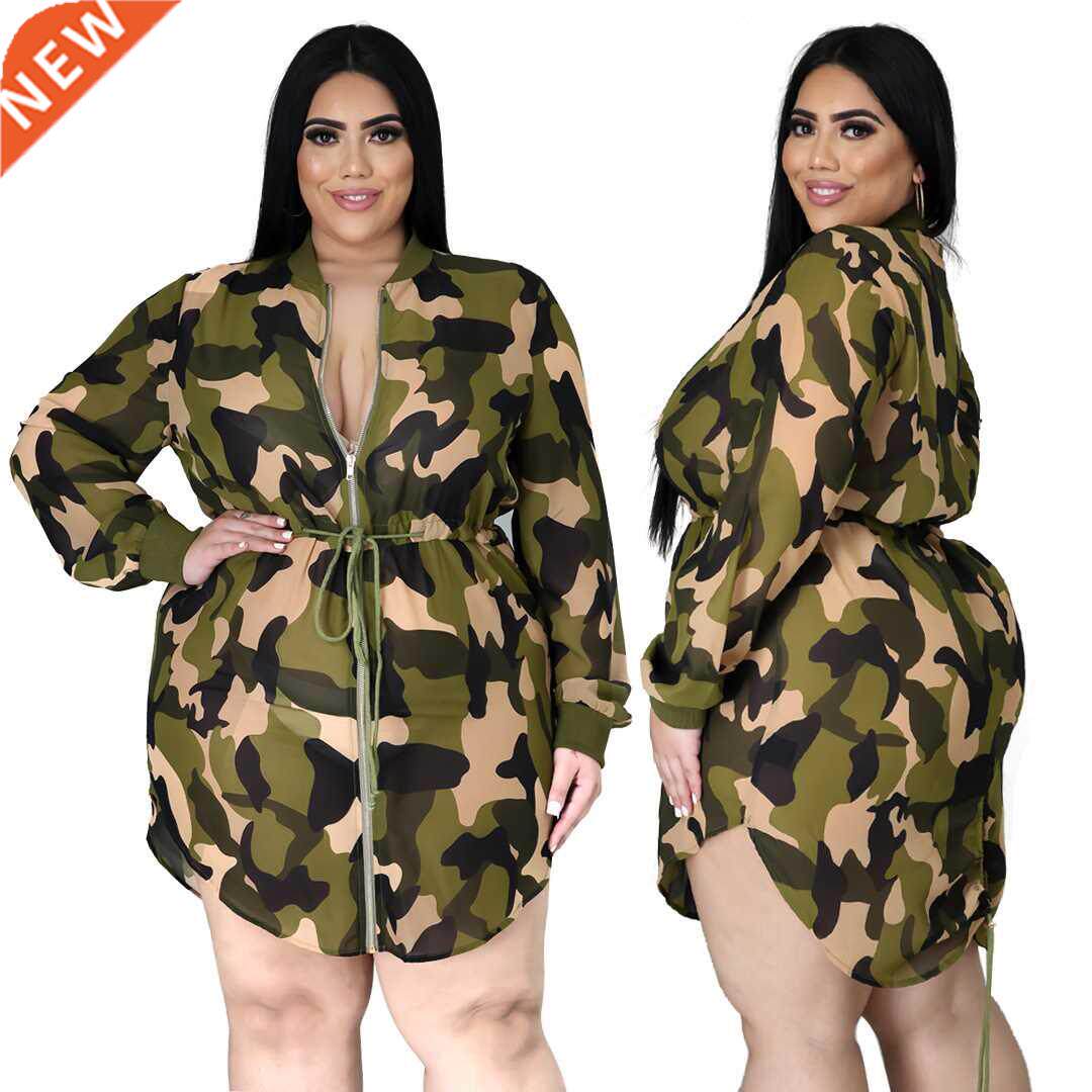 L-4XL pluseum ladies camo print African costume大码非洲裙子